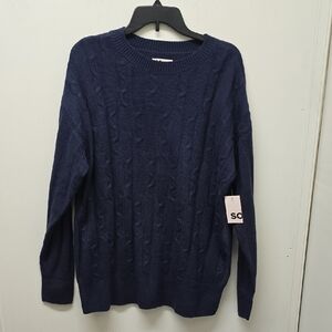 SO Navy Blue Cable Knit Sweater - Size XL